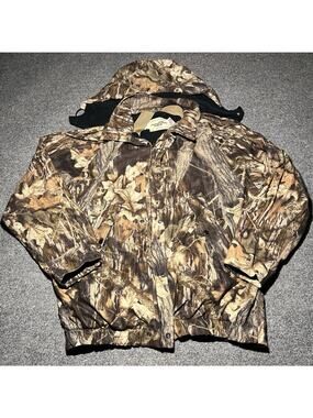 Vintage 90s Johnson Garments Jacket Mens Large Mossy Oak Breakup Camo Hunt USA